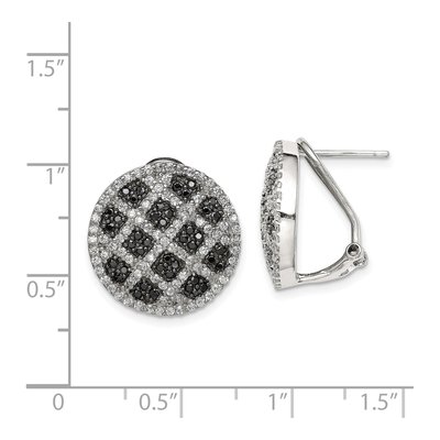 Sterling Silver Round CZ Criss Cross Stud Earrings – view 5
