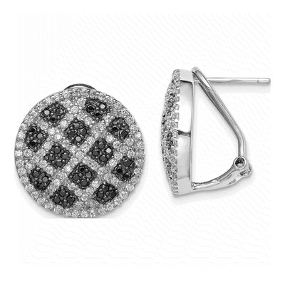 Sterling Silver Round CZ Criss Cross Stud Earrings