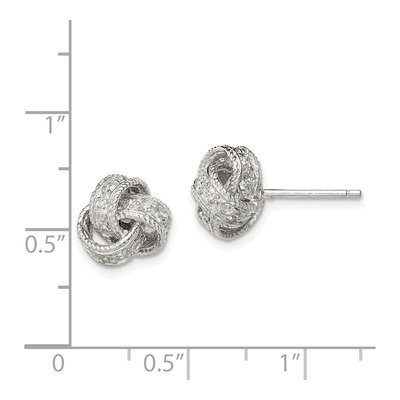 Sterling Silver Round CZ Love Knot Stud Earrings – view 5