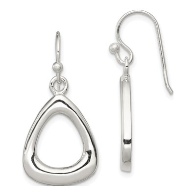Sterling Silver Triangle Dangle Earrings