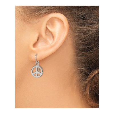 Sterling Silver Peace Sign Dangle Earrings – view 4