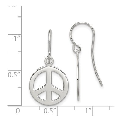 Sterling Silver Peace Sign Dangle Earrings – view 5