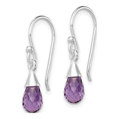 Sterling Silver Amethyst Dangle Earrings – view 3