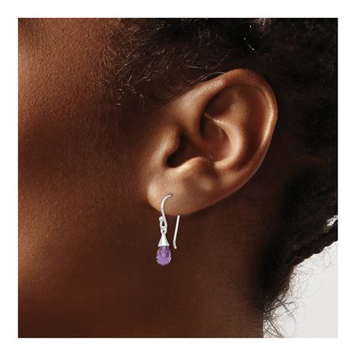 Sterling Silver Amethyst Dangle Earrings – view 4
