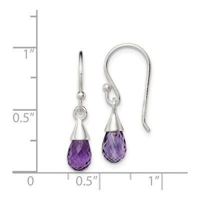 Sterling Silver Amethyst Dangle Earrings – view 5