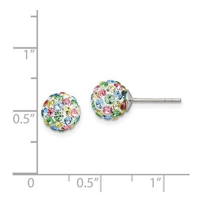 Sterling Silver Crystal Multicolor Ball Stud Earrings – view 6