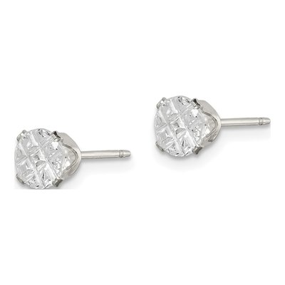 Sterling Silver 5mm Round CZ Stud Earrings – view 3