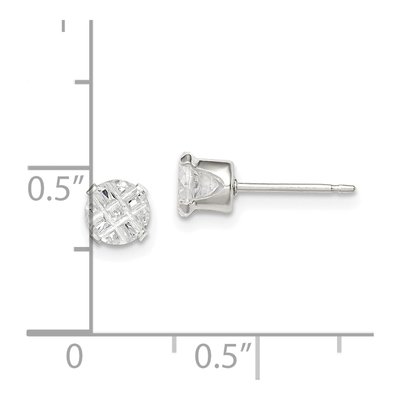 Sterling Silver 5mm Round CZ Stud Earrings – view 5