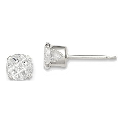 Sterling Silver 5mm Round CZ Stud Earrings