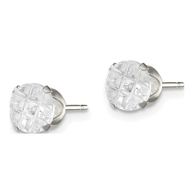 Sterling Silver 6mm Round CZ Stud Earrings – view 3