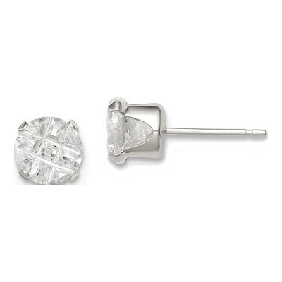 Sterling Silver 6mm Round CZ Stud Earrings