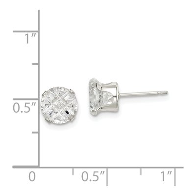 Sterling Silver 7mm CZ Round Stud Earrings – view 5