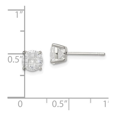 Sterling Silver 6mm Round CZ Stud Earrings – view 5