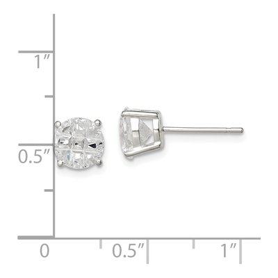 Sterling Silver 7mm Round CZ Stud Earrings – view 5