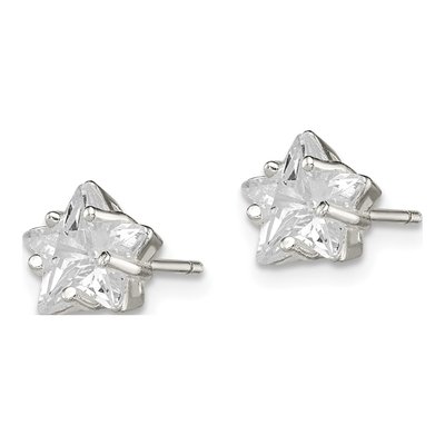 Sterling Silver 7mm CZ Star Stud Earrings – view 4