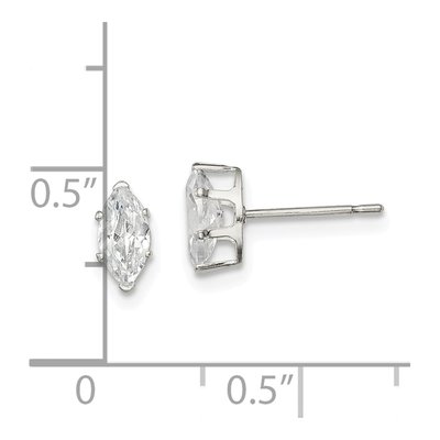 Sterling Silver CZ Marquise Stud Earrings – view 5