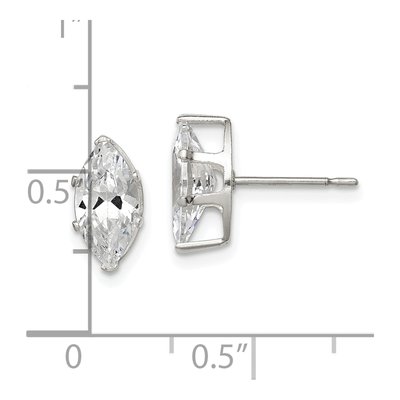 Sterling Silver CZ Marquise Stud Earrings – view 5