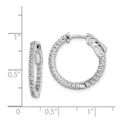Sterling Silver 19mm CZ Inside-Out Hoop Earrings – view 7