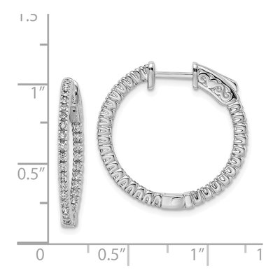 Sterling Silver 23mm CZ Inside-Out Hoop Earrings – view 7