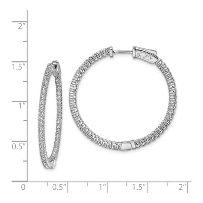 Sterling Silver 33mm CZ Inside-Out Hoop Earrings – view 5