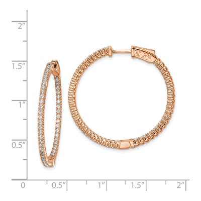 Rose Gold-Plated Sterling Silver 33mm CZ Inside-Out Hoop Earrings – view 5