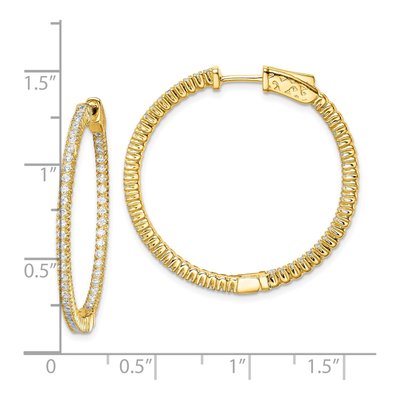 Gold-Plated Sterling Silver 33mm CZ Inside-Out Hoop Earrings – view 5