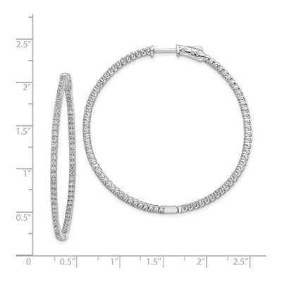 Sterling Silver 49mm CZ Inside-Out Hoop Earrings – view 7