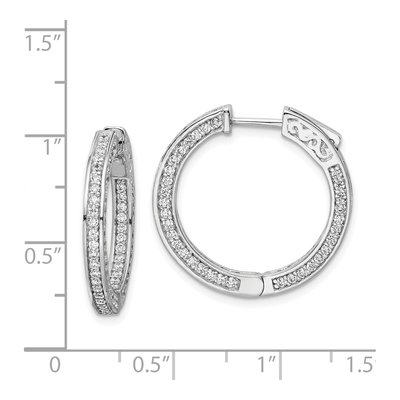 Sterling Silver 23mm CZ Inside-Out Hoop Earrings – view 7