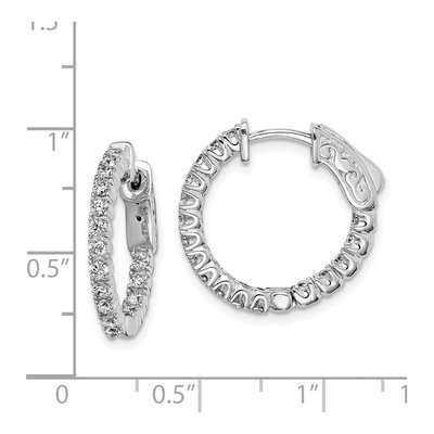 Sterling Silver 19mm CZ In-And-Out Hoop Earrings – view 7