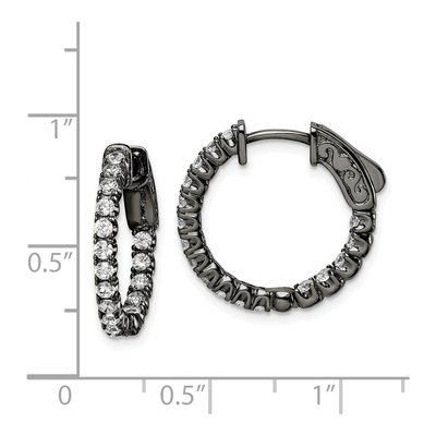 Sterling Silver 19mm CZ Hoop Earrings – view 5