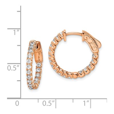 Rose Gold-Plated Sterling Silver 19mm CZ Inside-Out Hoop Earrings – view 5