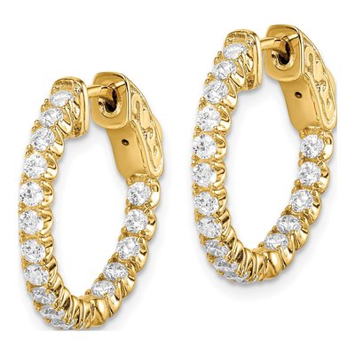 Gold-Plated Sterling Silver 19mm CZ Inside-Out Hoop Earrings – view 3