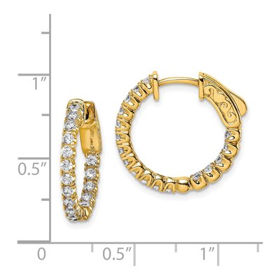 Gold-Plated Sterling Silver 19mm CZ Inside-Out Hoop Earrings – view 5