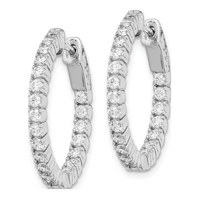 Sterling Silver 24mm CZ Inside-Out Hoop Earrings – view 3