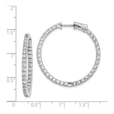 Sterling Silver 34mm CZ Inside-Out Hoop Earrings – view 7
