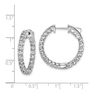 Sterling Silver 25mm CZ Inside-Out Hoop Earrings – view 7