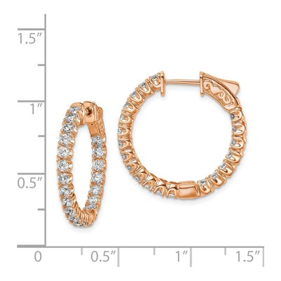 Rose Gold-Plated Sterling Silver 23mm CZ Inside-Out Hoop Earrings – view 5