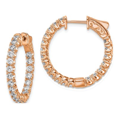 Rose Gold-Plated Sterling Silver 23mm CZ Inside-Out Hoop Earrings