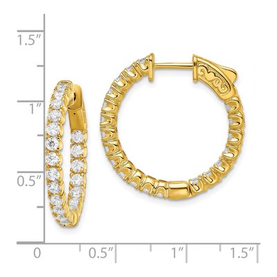 Gold-Plated Sterling Silver 23mm CZ In-And-Out Hoop Earrings – view 5