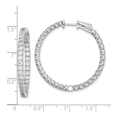 Sterling Silver 34mm CZ Inside-Out Hoop Earrings – view 7
