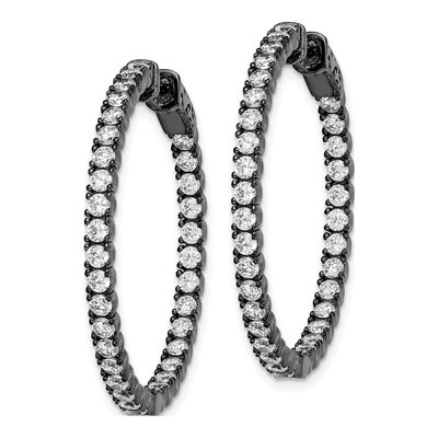 Sterling Silver 34mm CZ Hoop Earrings – view 3