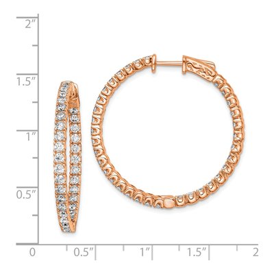 Rose Gold-Plated Sterling Silver 34mm CZ Inside-Out Hoop Earrings – view 5