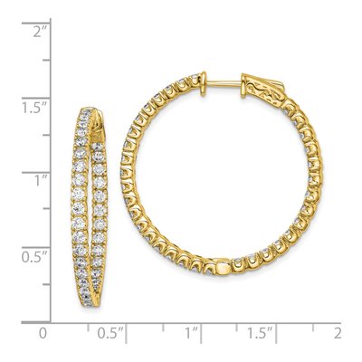 Gold-Plated Sterling Silver 34mm CZ Inside-Out Hoop Earrings – view 5