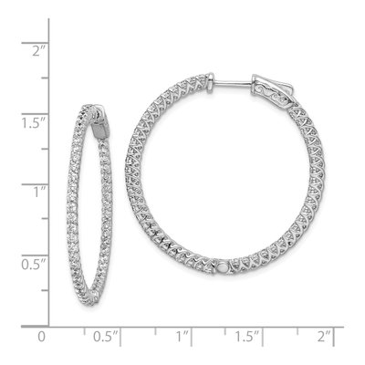 Sterling Silver 36mm CZ Inside-Out Hoop Earrings – view 7