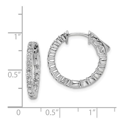 Sterling Silver 20mm CZ Inside-Out Hoop Earrings – view 7