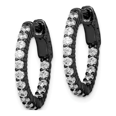 Sterling Silver 18mm CZ Hoop Earrings – view 3