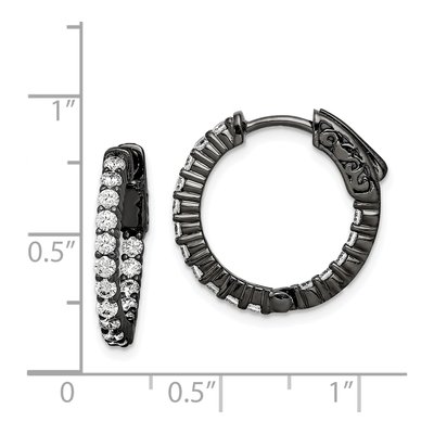 Sterling Silver 18mm CZ Hoop Earrings – view 5