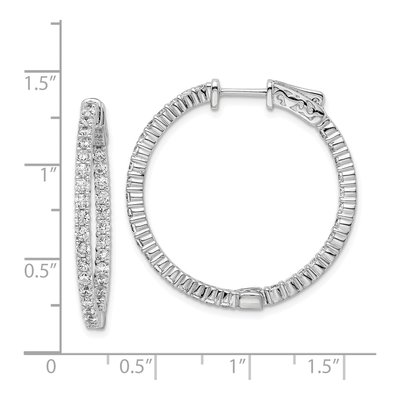 Sterling Silver 31mm CZ Inside-Out Hoop Earrings – view 7