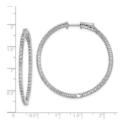 Sterling Silver 43mm CZ Inside-Out Hoop Earrings – view 5