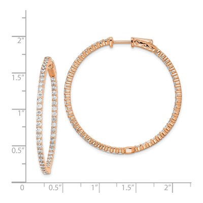 Rose Gold-Plated Sterling Silver 43mm CZ Inside-Out Hoop Earrings – view 5